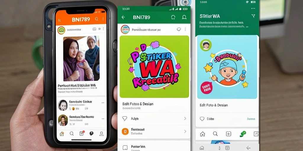 Tampilan antarmuka BNI789 dengan berbagai fitur Pembuat Stiker WA.