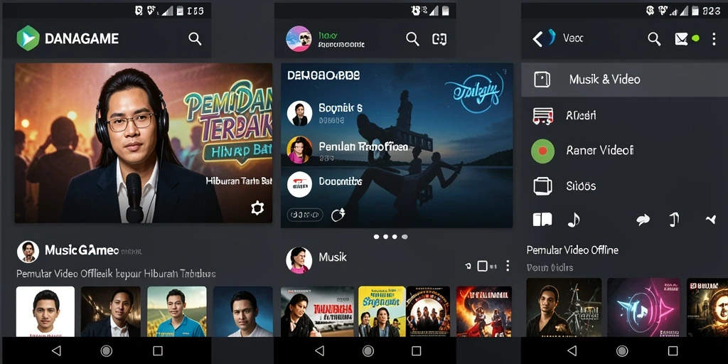 Antarmuka menarik DANAGAME dengan fitur Pemutar Video Offline.