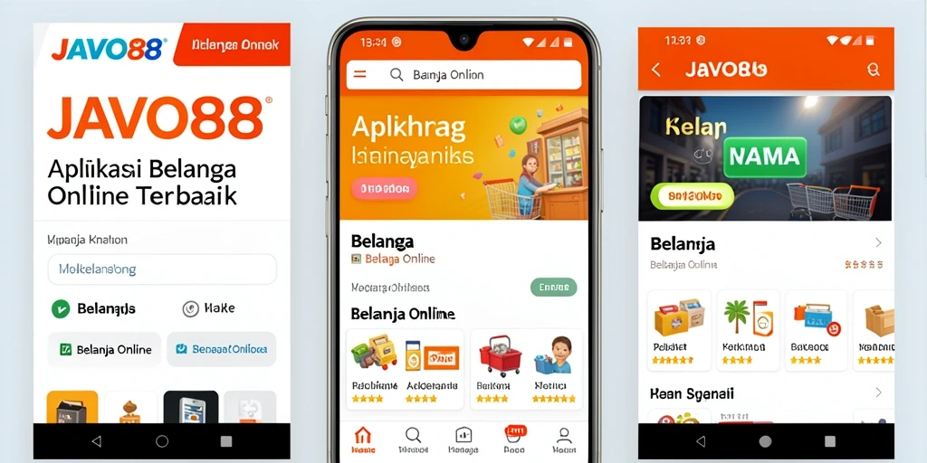 Antarmuka aplikasi JAVO88 yang sederhana dan menarik untuk Belanja Online.