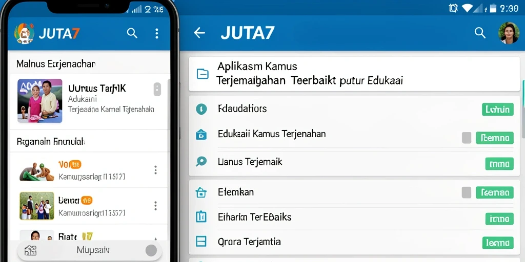 Tampilan antarmuka aplikasi JUTA7 yang bersih dan mudah digunakan.