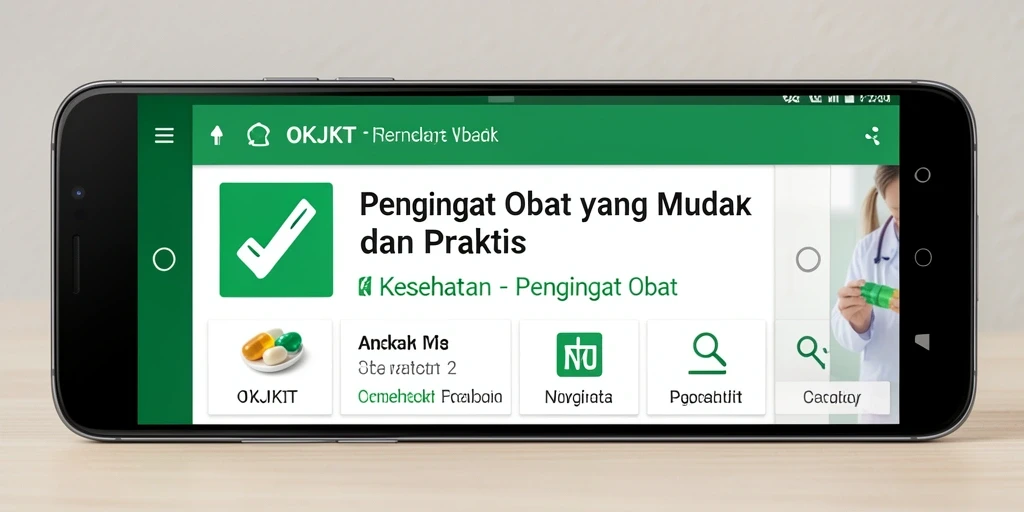 Screenshot utama OKJKT menampilkan fitur pengingat obat yang efisien.