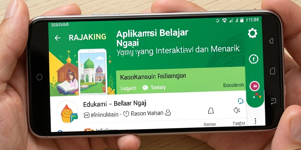 Tampilan antarmuka aplikasi RAJAKING dengan fitur belajar mengaji yang menarik.