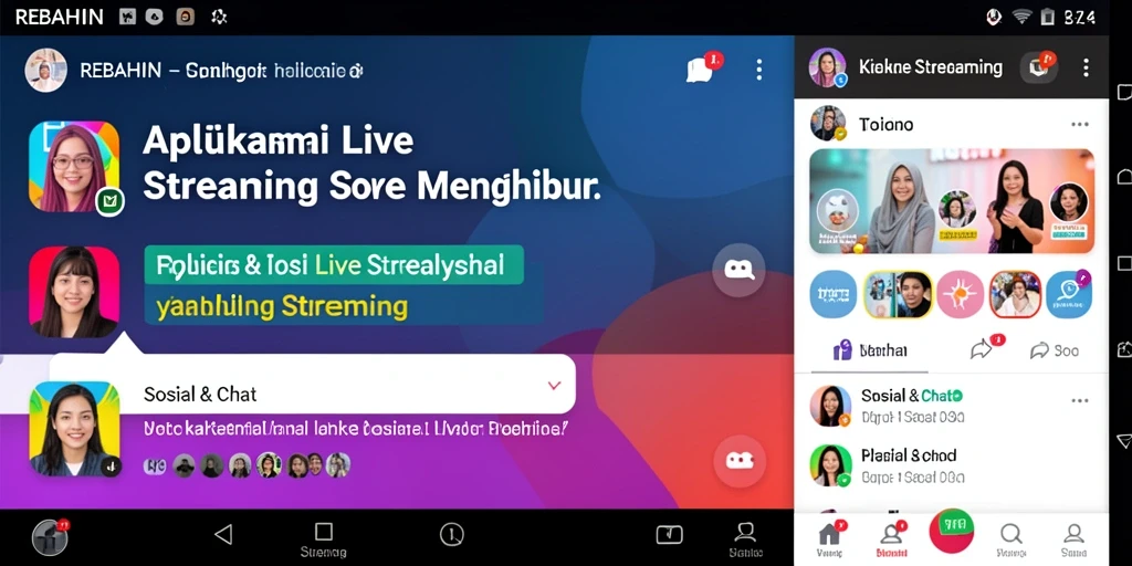 Antarmuka Live Streaming yang menarik dan mudah digunakan.