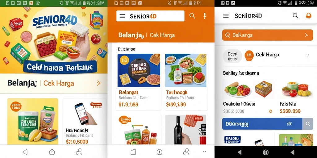 Tampilan antarmuka SENIOR4D yang menampilkan fitur Cek Harga yang mudah digunakan.