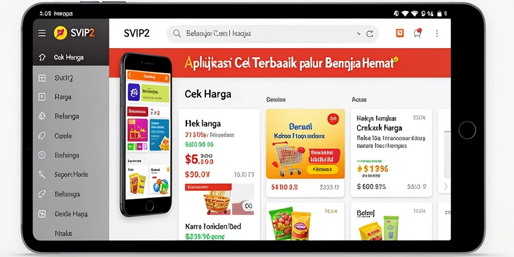 Tampilan antarmuka SVIP2 untuk fungsi Cek Harga yang sederhana.
