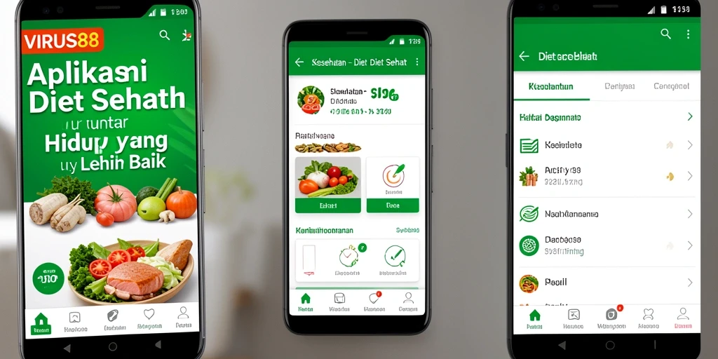 Antarmuka mudah digunakan untuk merencanakan diet sehat.