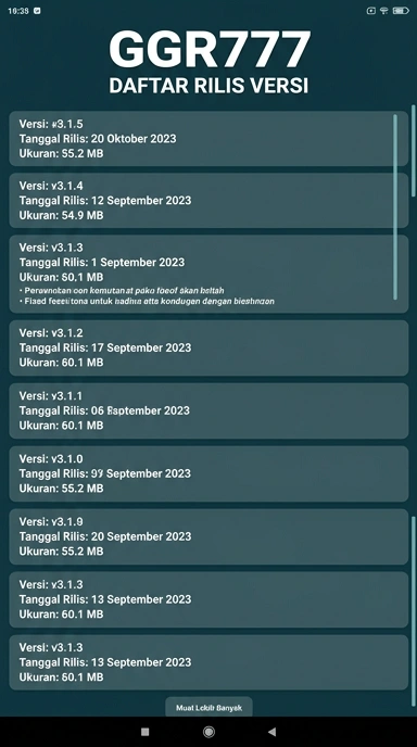 Riwayat Versi ggr777 untuk Android Indonesia